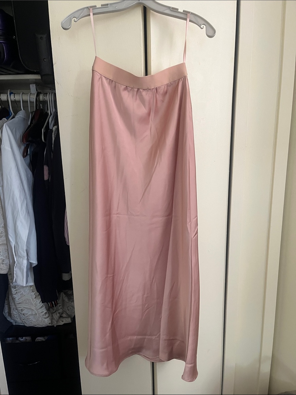 Tea Collection Blush Pink Satin Maxi Skirt